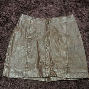 Free People Metallic Leather Mini Skirt